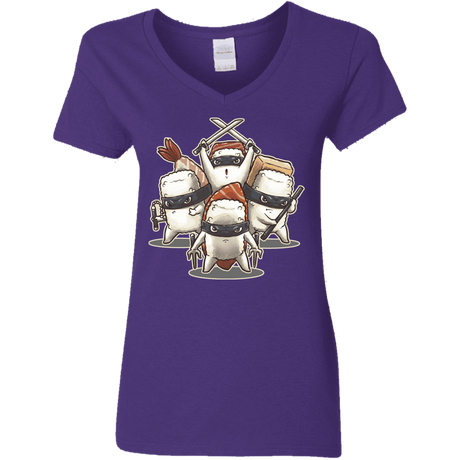 T-Shirts Purple / S Ninja Sushi Women's V-Neck T-Shirt