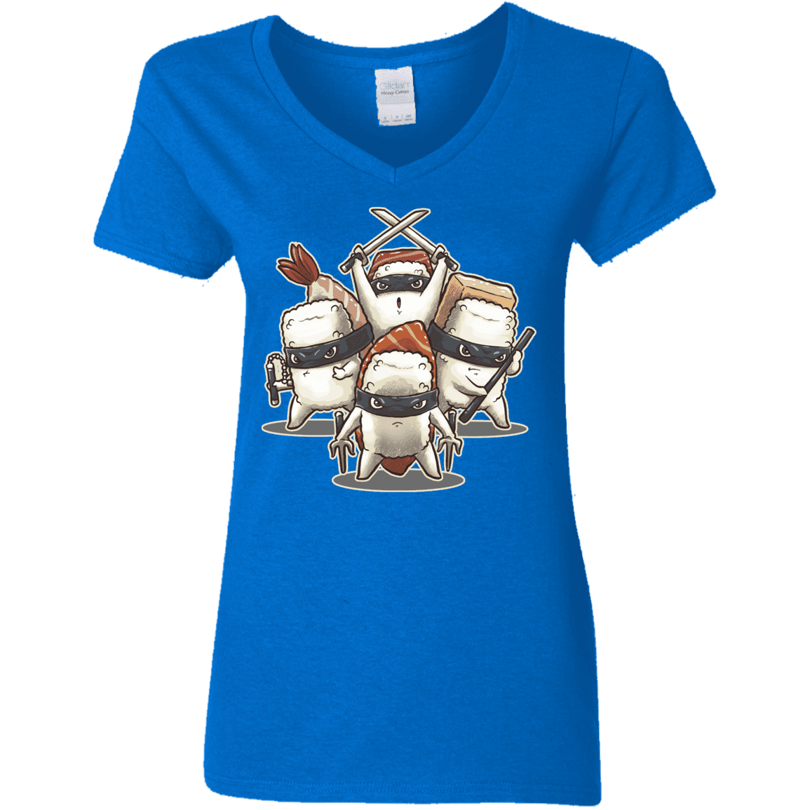 T-Shirts Royal / S Ninja Sushi Women's V-Neck T-Shirt