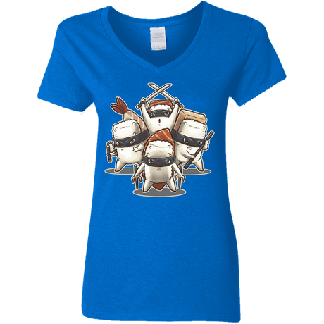 T-Shirts Royal / S Ninja Sushi Women's V-Neck T-Shirt