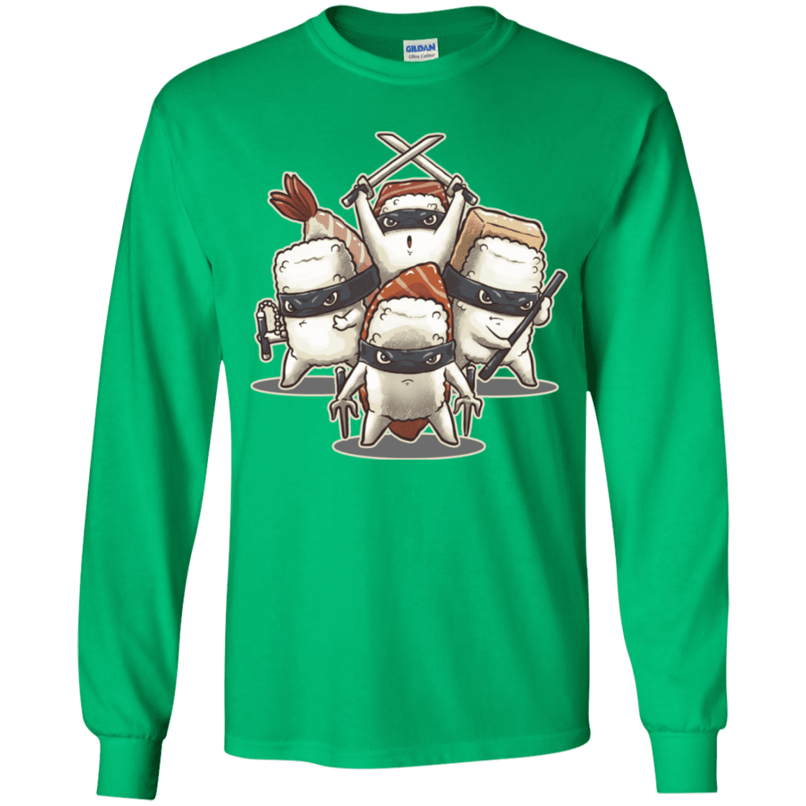 T-Shirts Irish Green / YS Ninja Sushi Youth Long Sleeve T-Shirt