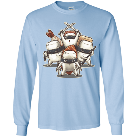 T-Shirts Light Blue / YS Ninja Sushi Youth Long Sleeve T-Shirt
