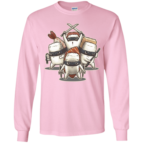 T-Shirts Light Pink / YS Ninja Sushi Youth Long Sleeve T-Shirt