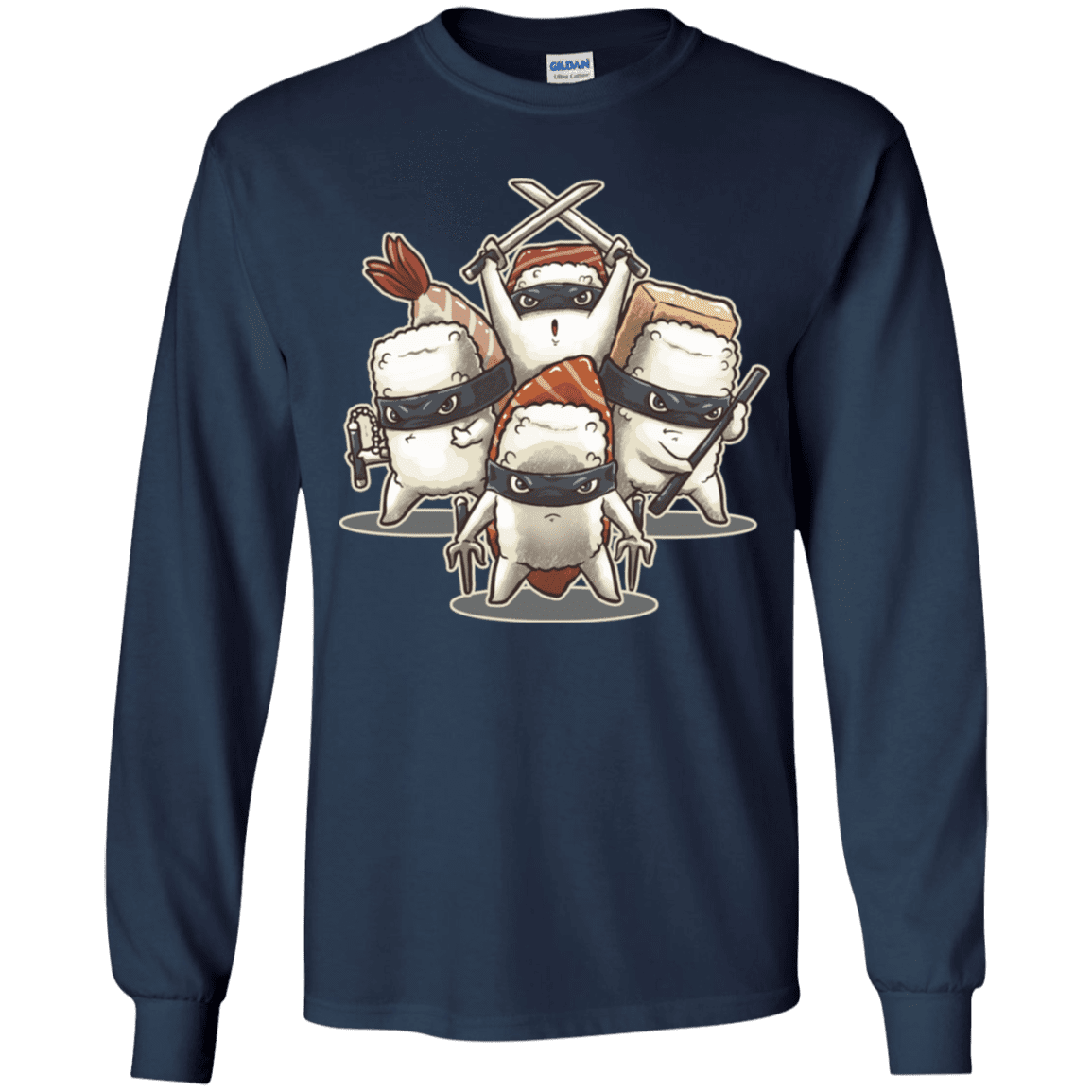 T-Shirts Navy / YS Ninja Sushi Youth Long Sleeve T-Shirt