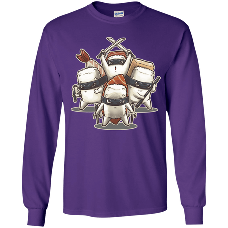 T-Shirts Purple / YS Ninja Sushi Youth Long Sleeve T-Shirt