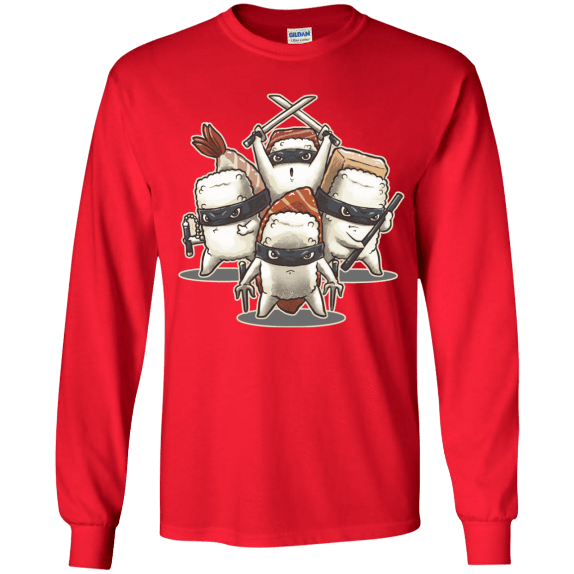 T-Shirts Red / YS Ninja Sushi Youth Long Sleeve T-Shirt