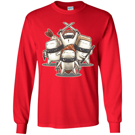 T-Shirts Red / YS Ninja Sushi Youth Long Sleeve T-Shirt