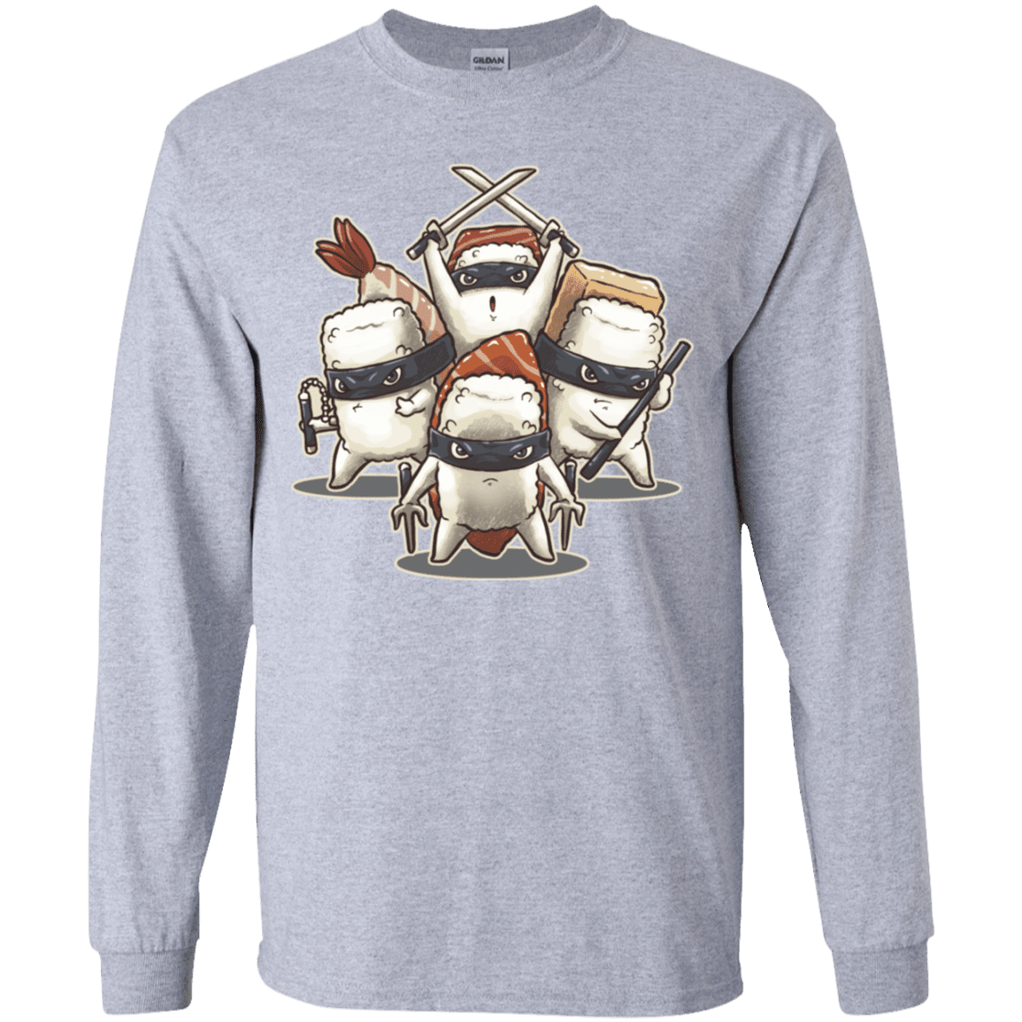 T-Shirts Sport Grey / YS Ninja Sushi Youth Long Sleeve T-Shirt