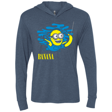 T-Shirts Indigo / X-Small Nirvana Banana Triblend Long Sleeve Hoodie Tee