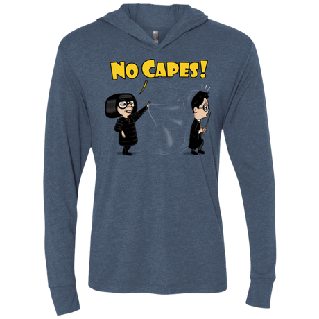 T-Shirts Indigo / X-Small No Capes Triblend Long Sleeve Hoodie Tee