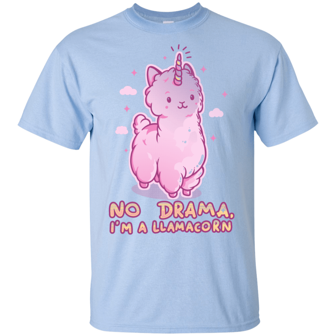 T-Shirts Light Blue / S No Drama Llamacorn T-Shirt