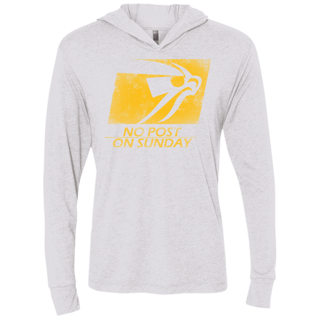 T-Shirts Heather White / X-Small No Post On Sunday Triblend Long Sleeve Hoodie Tee