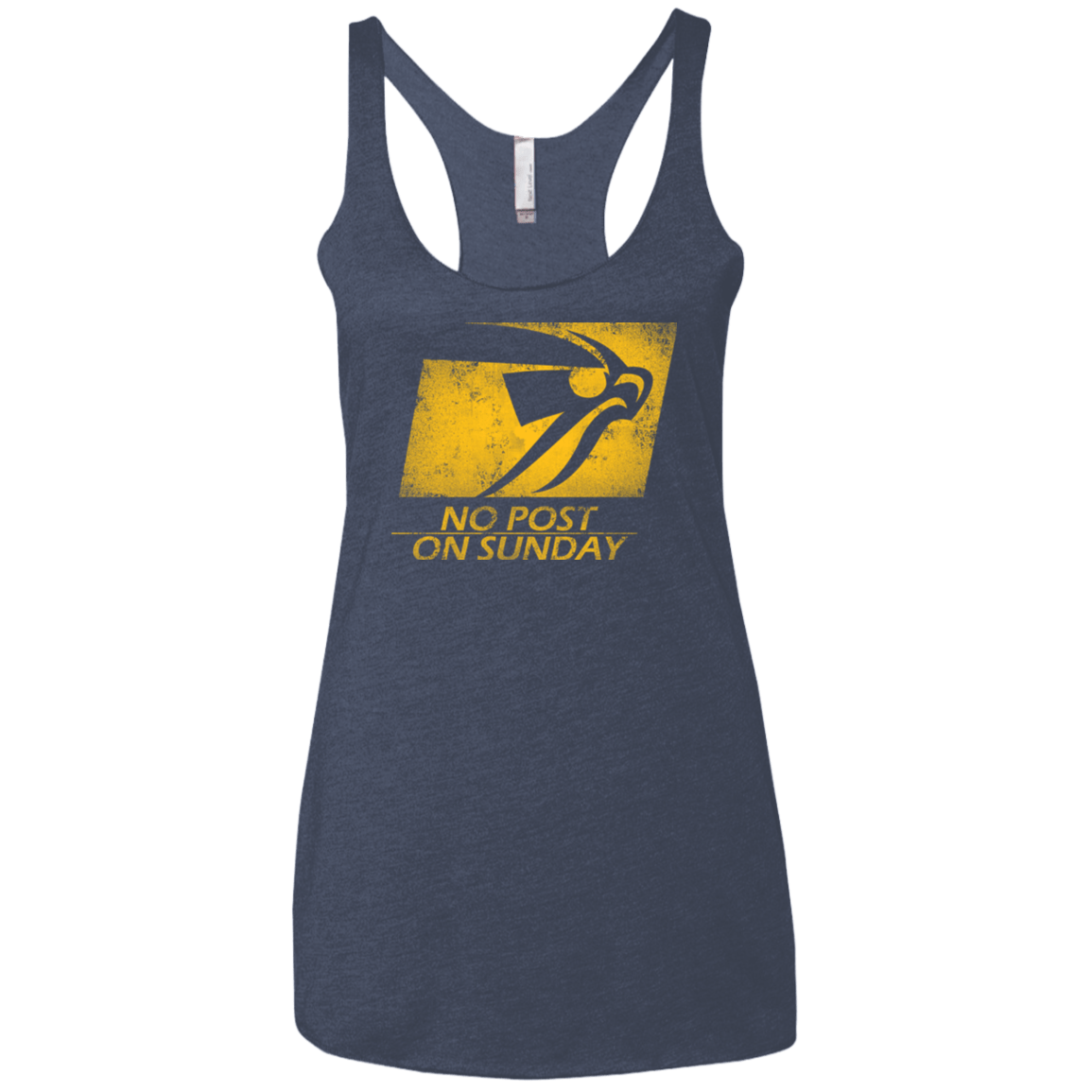 T-Shirts Vintage Navy / X-Small No Post On Sunday Women's Triblend Racerback Tank