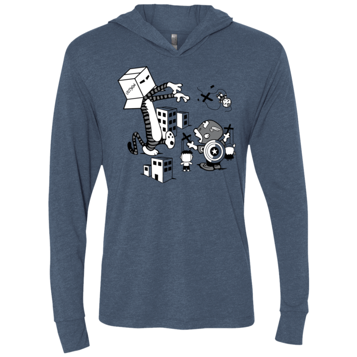 T-Shirts Indigo / X-Small No Strings Attached Triblend Long Sleeve Hoodie Tee