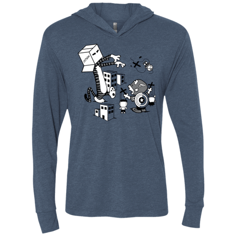 T-Shirts Indigo / X-Small No Strings Attached Triblend Long Sleeve Hoodie Tee