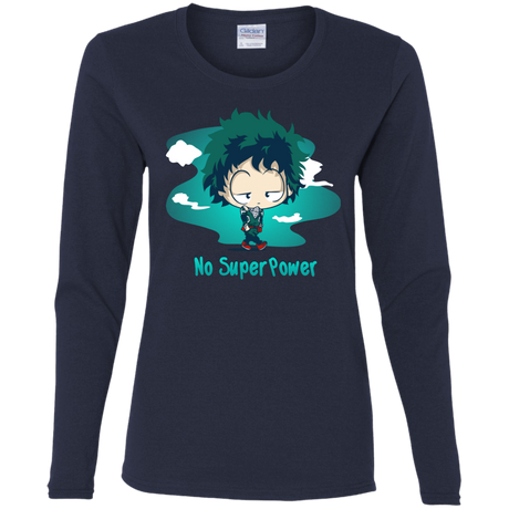 T-Shirts Navy / S No Super Power Women's Long Sleeve T-Shirt