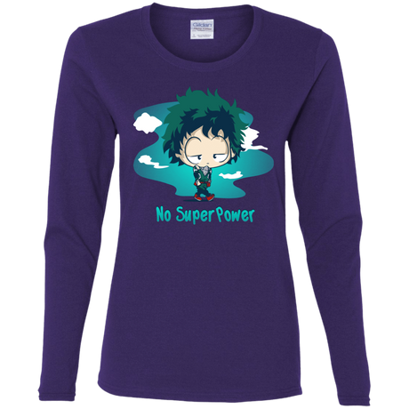 T-Shirts Purple / S No Super Power Women's Long Sleeve T-Shirt