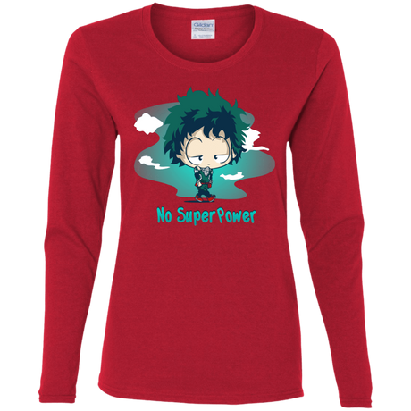 T-Shirts Red / S No Super Power Women's Long Sleeve T-Shirt