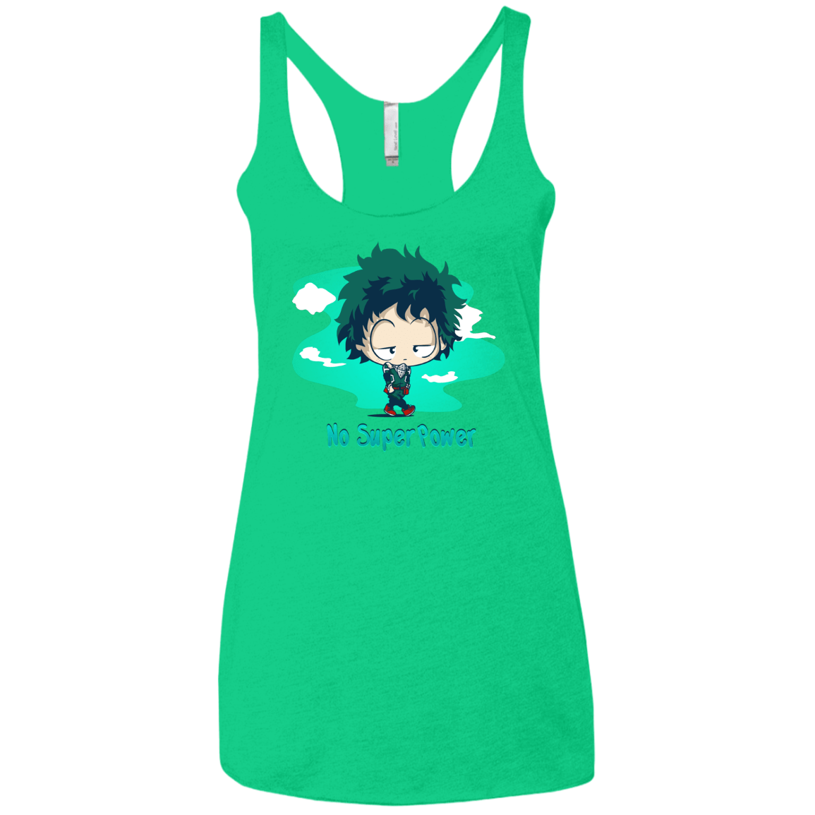 No Super Power Women's Triblend Racerback Tank