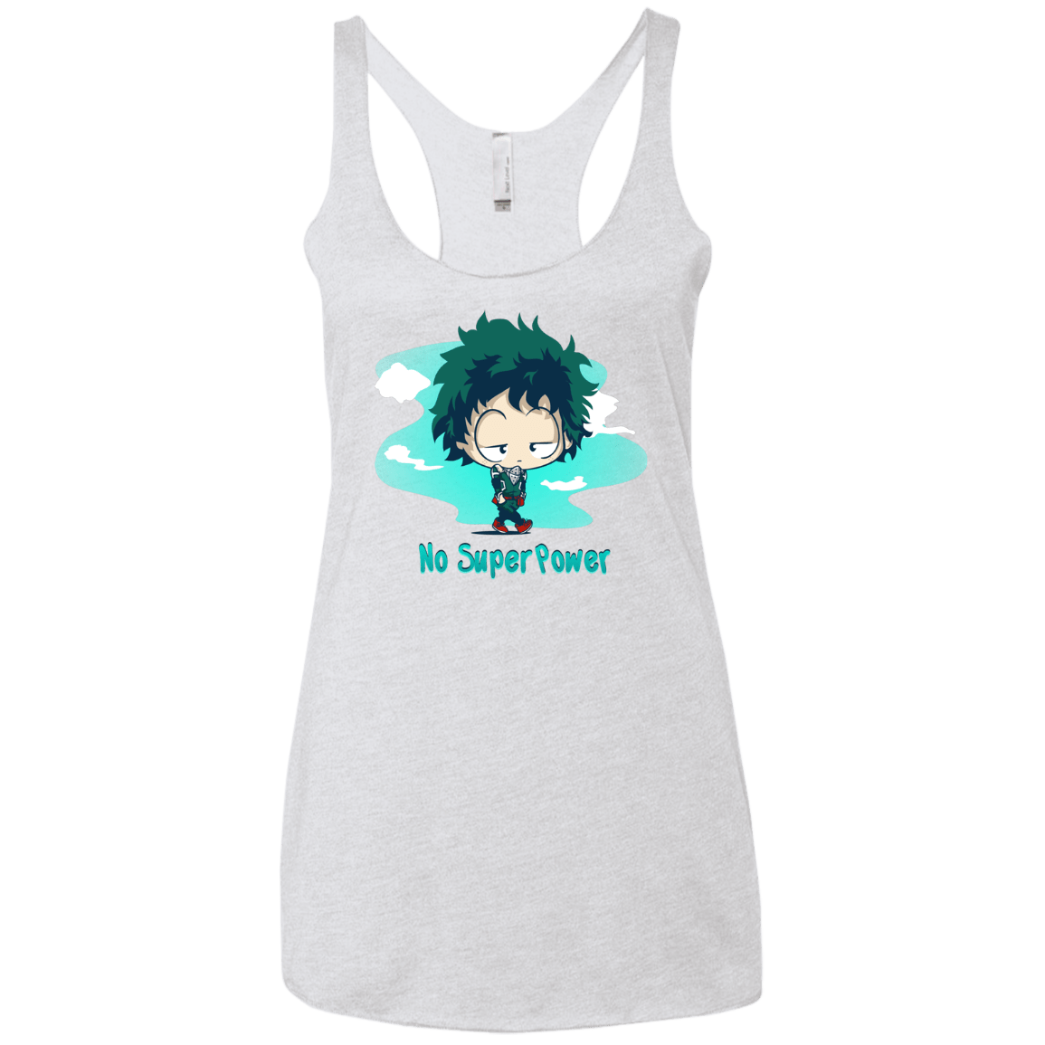 No Super Power Women's Triblend Racerback Tank