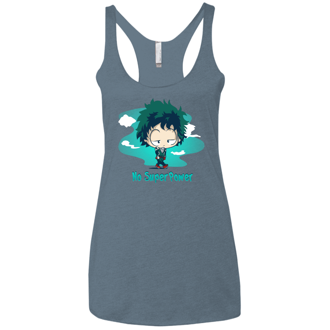 No Super Power Women's Triblend Racerback Tank