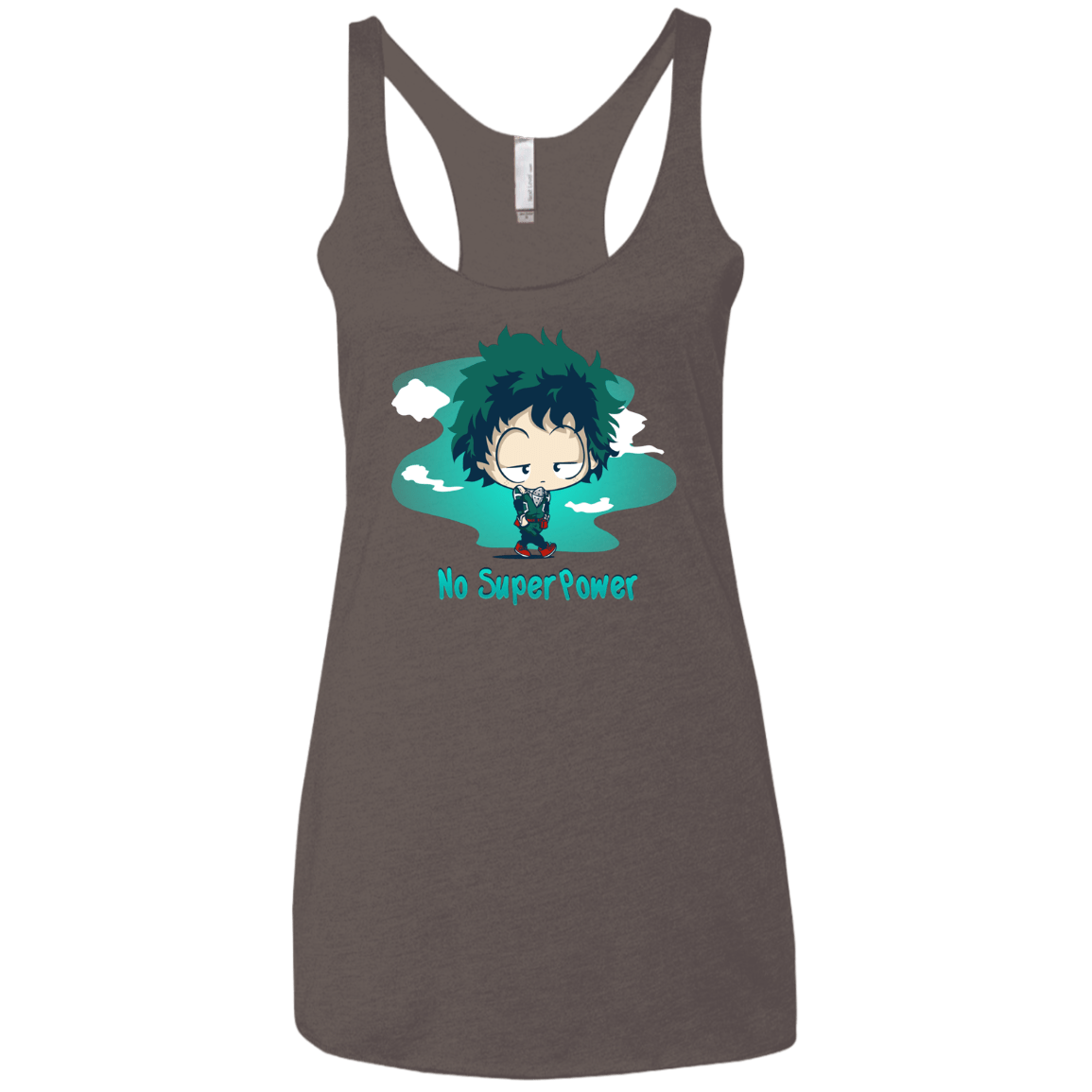 No Super Power Women's Triblend Racerback Tank