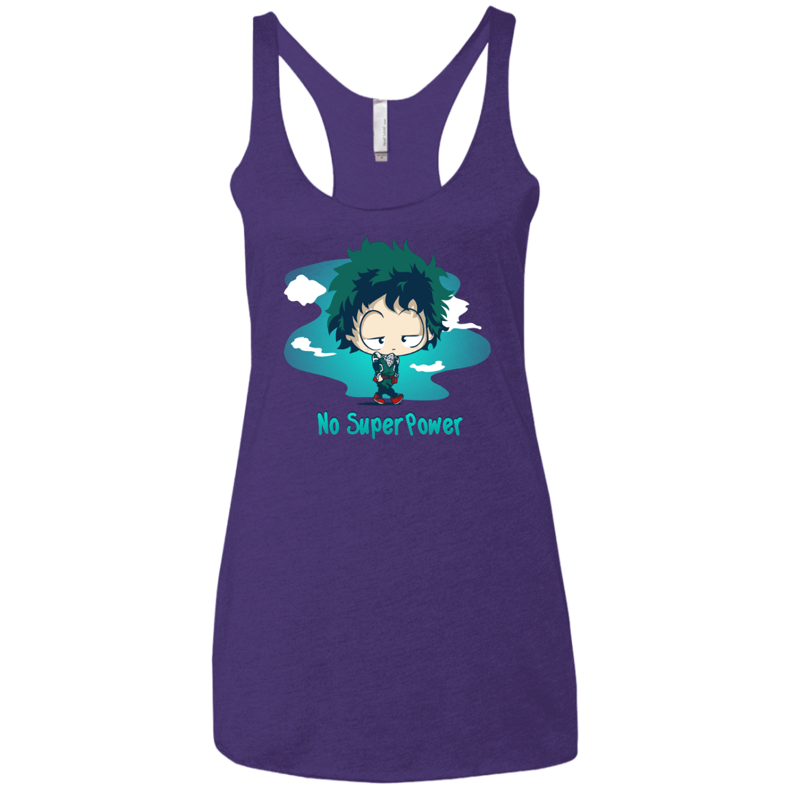 No Super Power Women's Triblend Racerback Tank