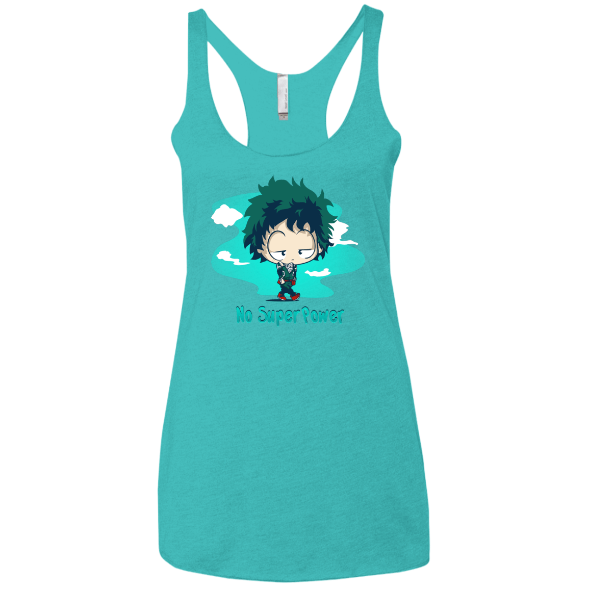 No Super Power Women's Triblend Racerback Tank