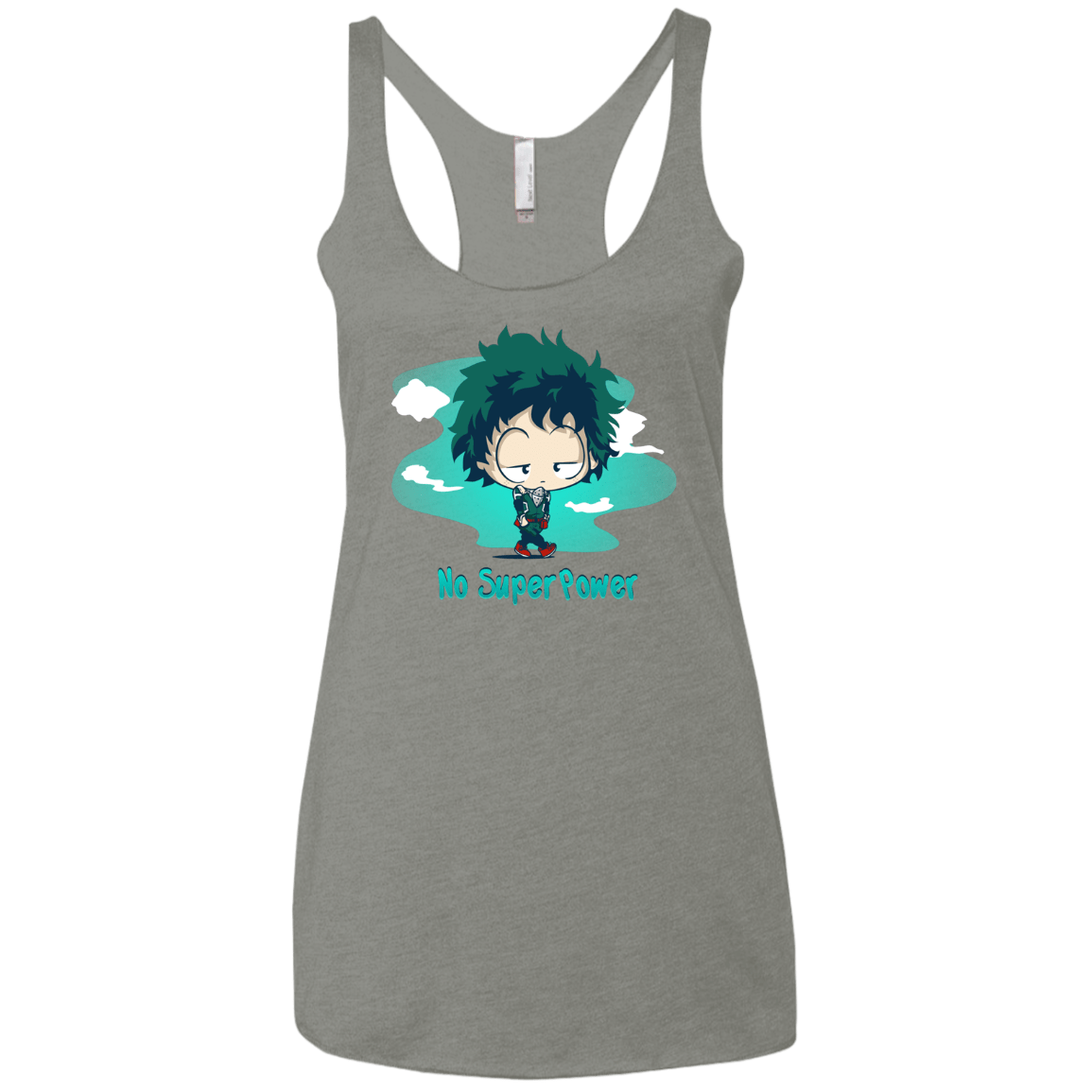No Super Power Women's Triblend Racerback Tank