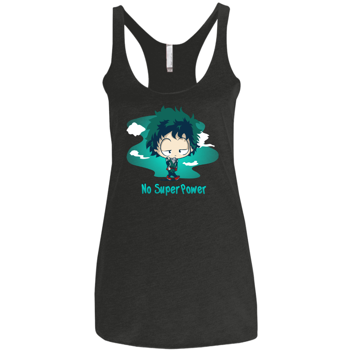 No Super Power Women's Triblend Racerback Tank