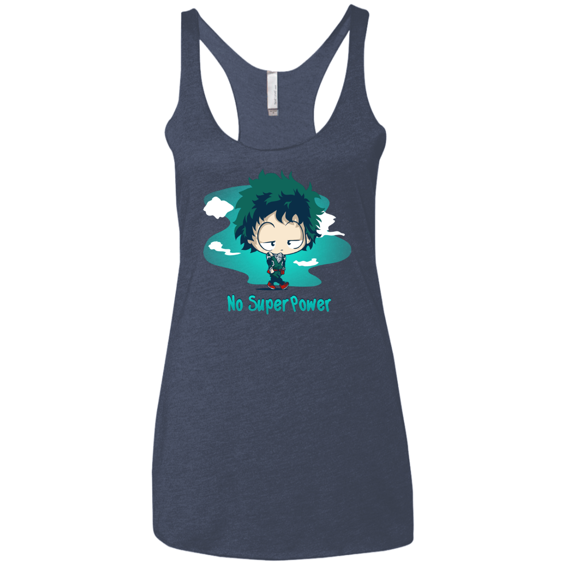 No Super Power Women's Triblend Racerback Tank