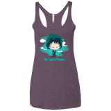 No Super Power Women's Triblend Racerback Tank