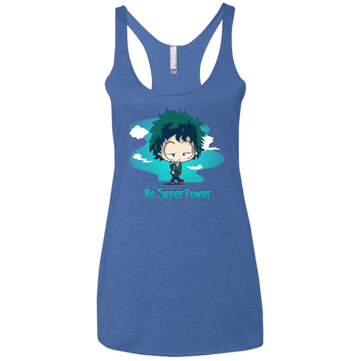 No Super Power Women's Triblend Racerback Tank