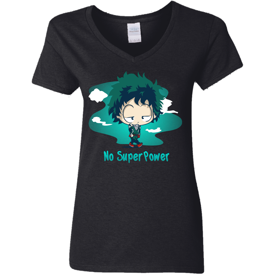 T-Shirts Black / S No Super Power Women's V-Neck T-Shirt