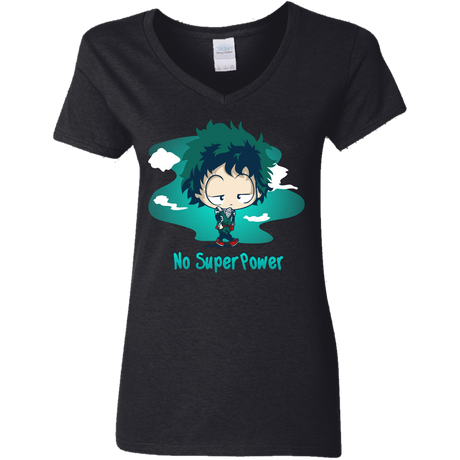 T-Shirts Black / S No Super Power Women's V-Neck T-Shirt