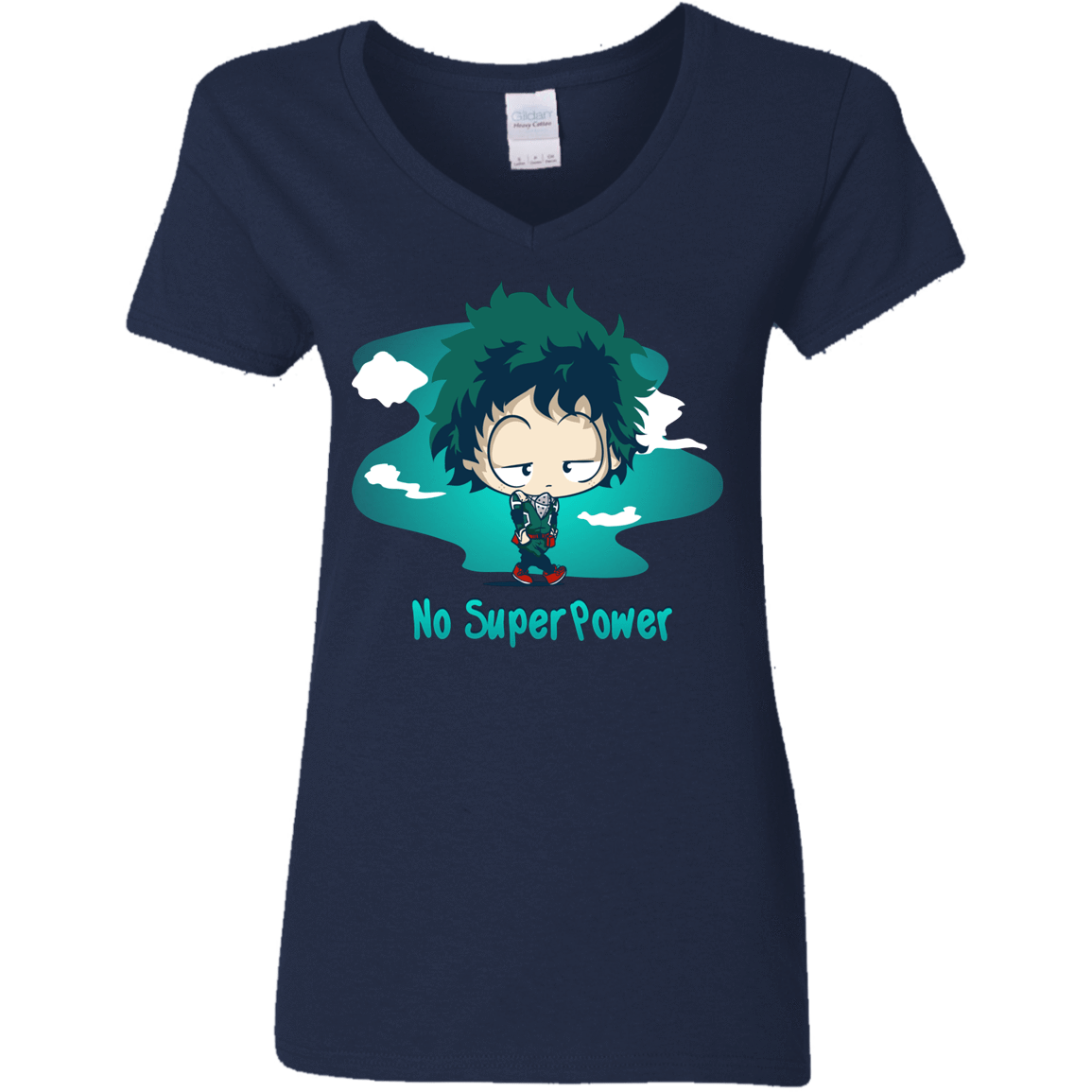 T-Shirts Navy / S No Super Power Women's V-Neck T-Shirt