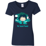 T-Shirts Navy / S No Super Power Women's V-Neck T-Shirt