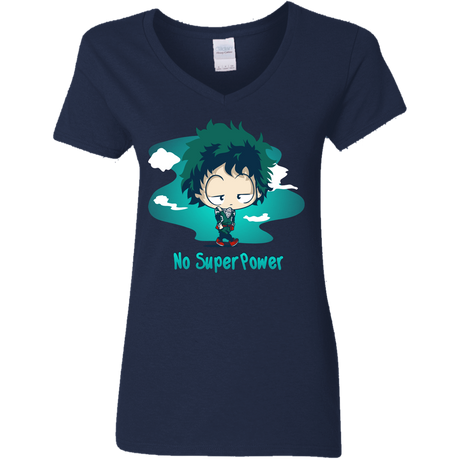 T-Shirts Navy / S No Super Power Women's V-Neck T-Shirt