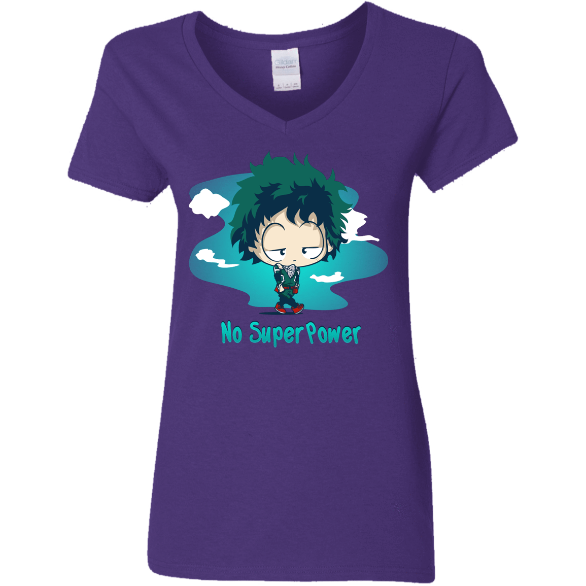 T-Shirts Purple / S No Super Power Women's V-Neck T-Shirt