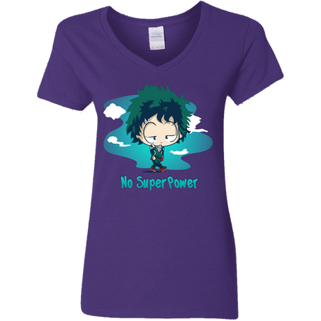 T-Shirts Purple / S No Super Power Women's V-Neck T-Shirt