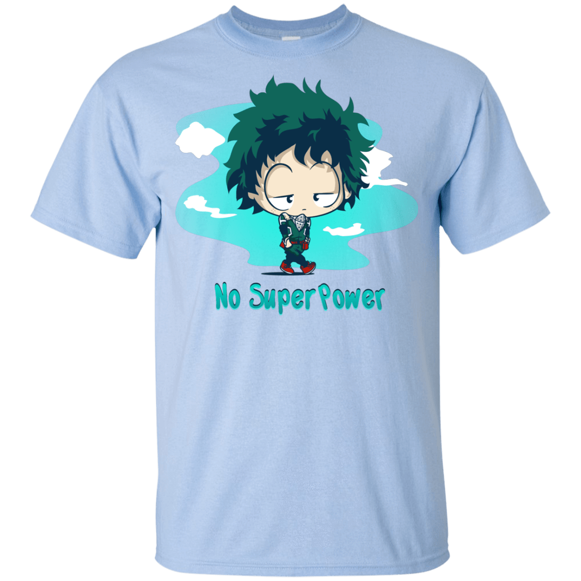 T-Shirts Light Blue / YXS No Super Power Youth T-Shirt