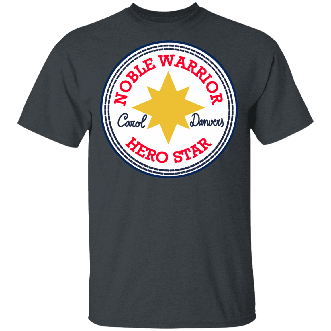 T-Shirts Dark Heather / YXS Nobel Warrior Hero Star Youth T-Shirt