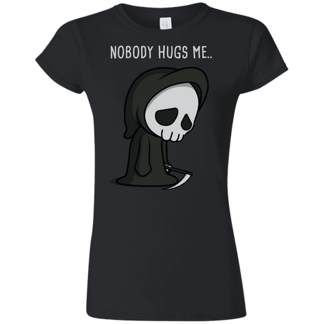 T-Shirts Black / S Nobody Hugs Me Junior Slimmer-Fit T-Shirt