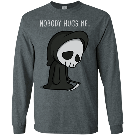 T-Shirts Dark Heather / S Nobody Hugs Me Men's Long Sleeve T-Shirt