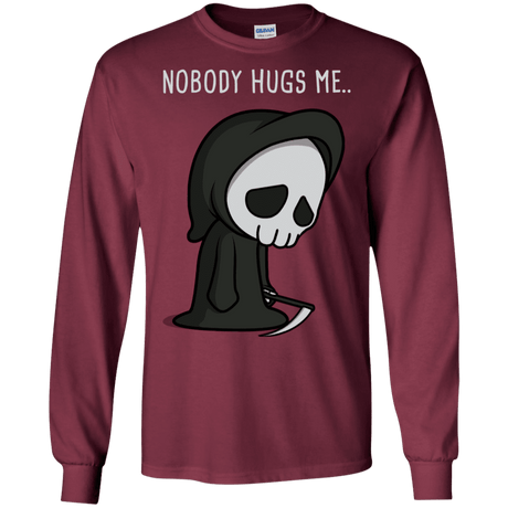 T-Shirts Maroon / S Nobody Hugs Me Men's Long Sleeve T-Shirt