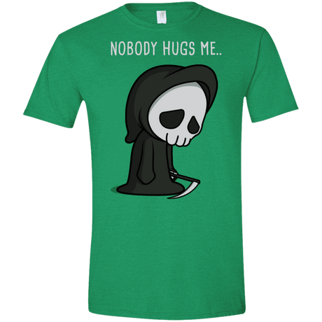T-Shirts Heather Irish Green / S Nobody Hugs Me Men's Semi-Fitted Softstyle