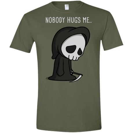 T-Shirts Military Green / S Nobody Hugs Me Men's Semi-Fitted Softstyle