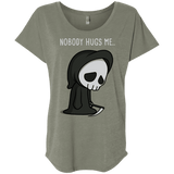 T-Shirts Venetian Grey / X-Small Nobody Hugs Me Triblend Dolman Sleeve