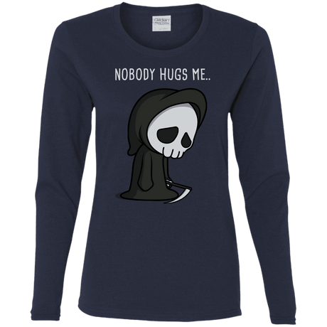 T-Shirts Navy / S Nobody Hugs Me Women's Long Sleeve T-Shirt