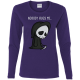 T-Shirts Purple / S Nobody Hugs Me Women's Long Sleeve T-Shirt