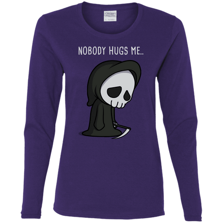 T-Shirts Purple / S Nobody Hugs Me Women's Long Sleeve T-Shirt